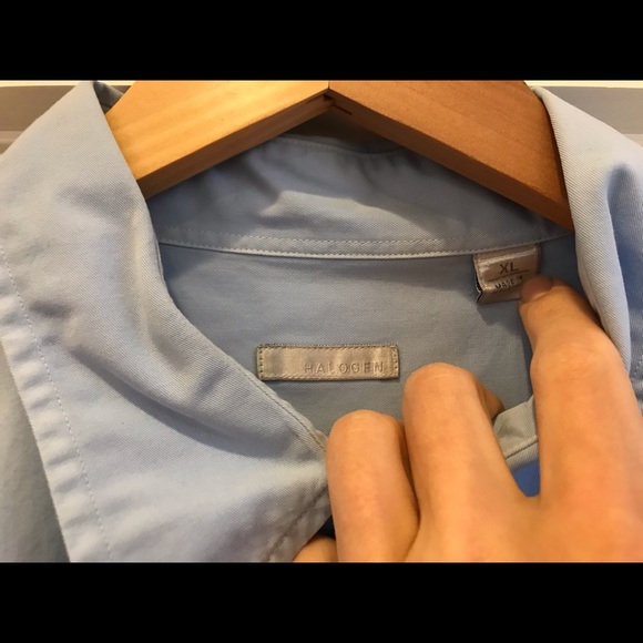 Men’s XL Halogen light blue short sleeve shirt - Picture 3 of 3
